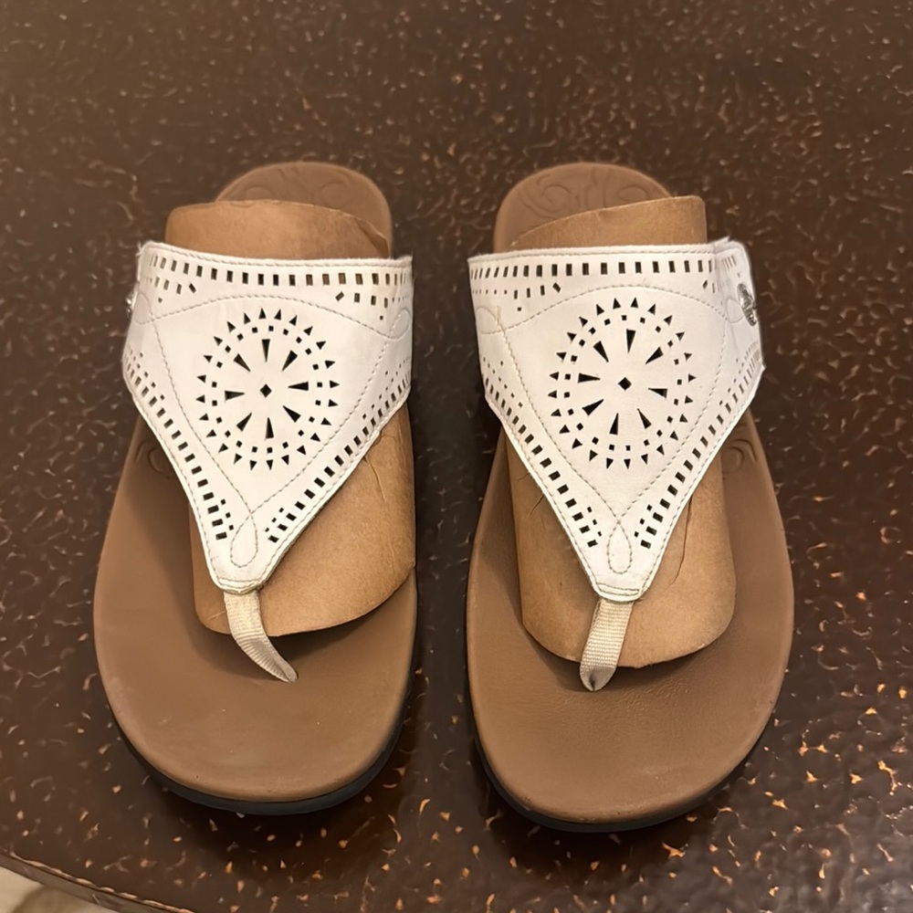 Rockport White and Brown Sandals
